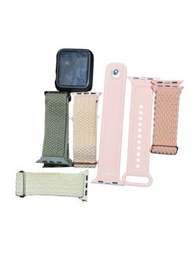 Interchangeable Braided &‎ Silicone Watch Bands - Pink, Beige, Olive, Cream